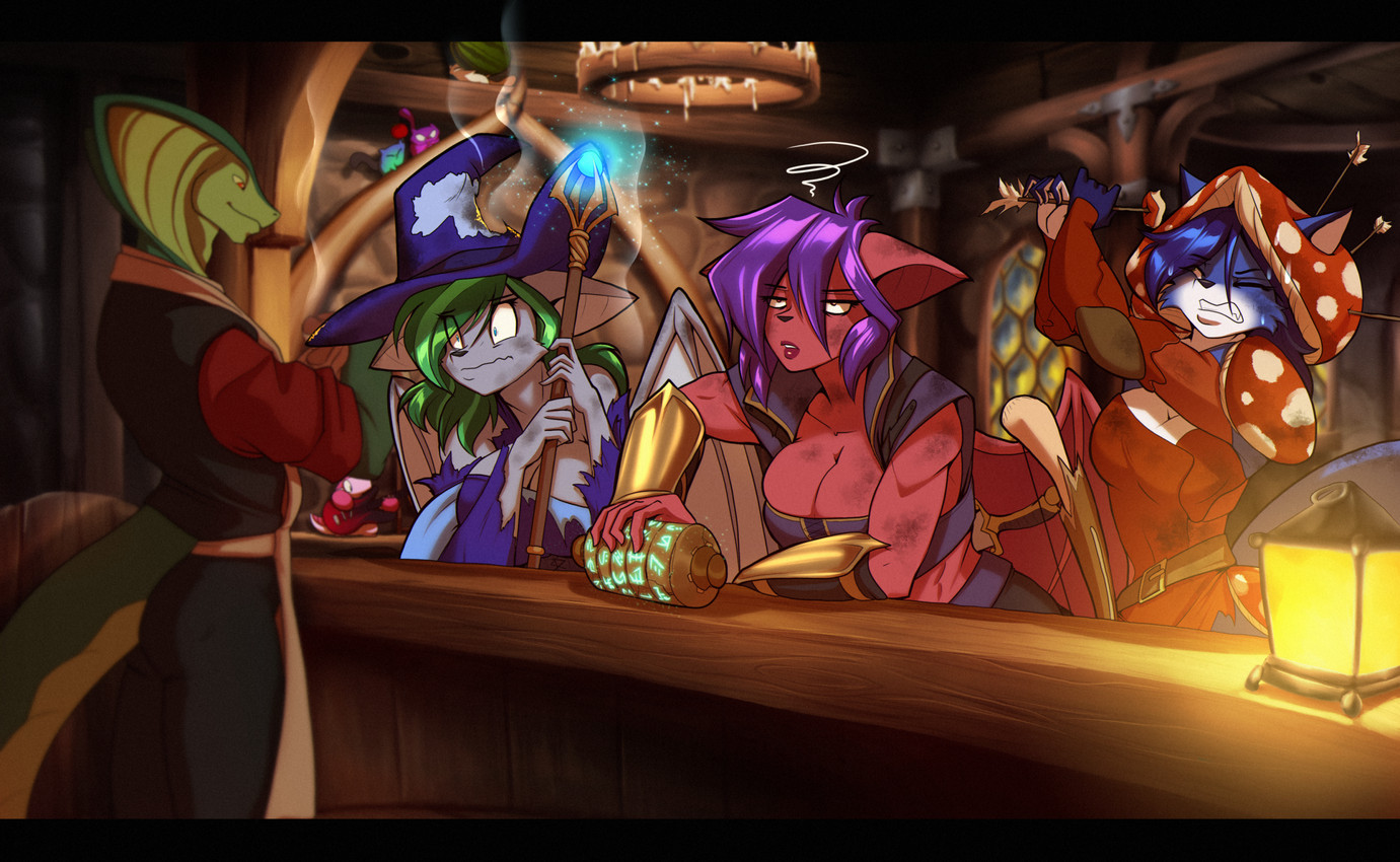 brem, firra, and shotty the fruit bat created by ooo-belise-ooo and toughset