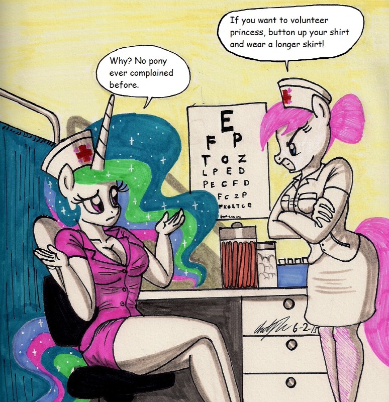 nurse redheart and princess celestia (friendship is magic and etc) created by newyorkx3