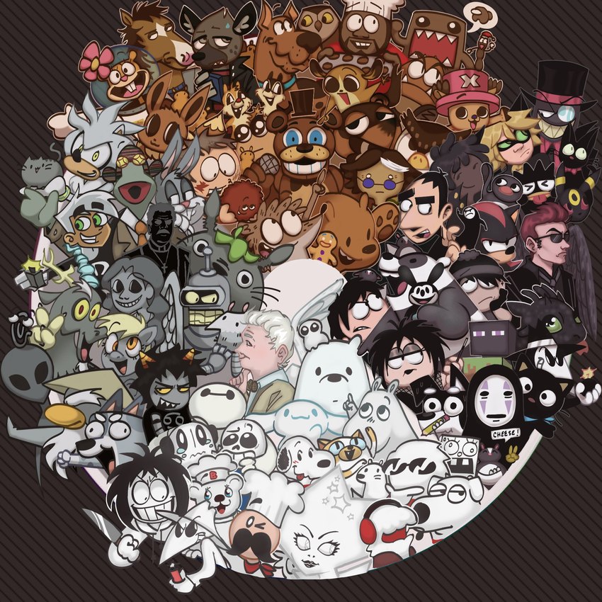 archangel gabriel, white diamond, bojack horseman, tom nook, blathers, and etc (chip 'n dale rescue rangers and etc) created by jayivee