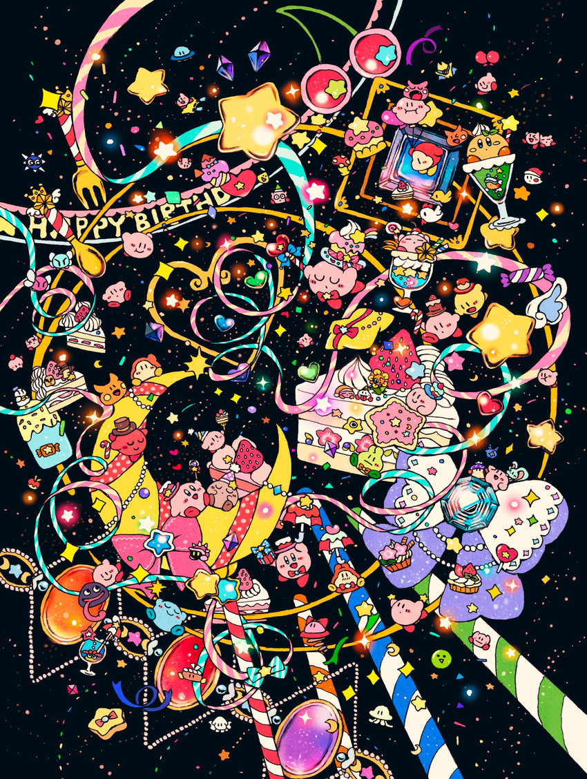 bandana waddle dee, gooey, parasol kirby, elfilin, keeby, and etc (strawberry shortcake and etc) created by nijijiii