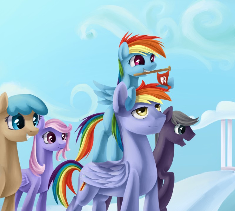 rainbow blaze and rainbow dash (friendship is magic and etc) created by aurarrius