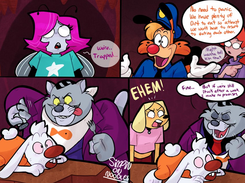 pepper ann pearson, bonkers d. bobcat, brandy harrington, maggie pesky, mr. whiskers, and etc (chip 'n dale rescue rangers and etc) created by simpin in noodles
