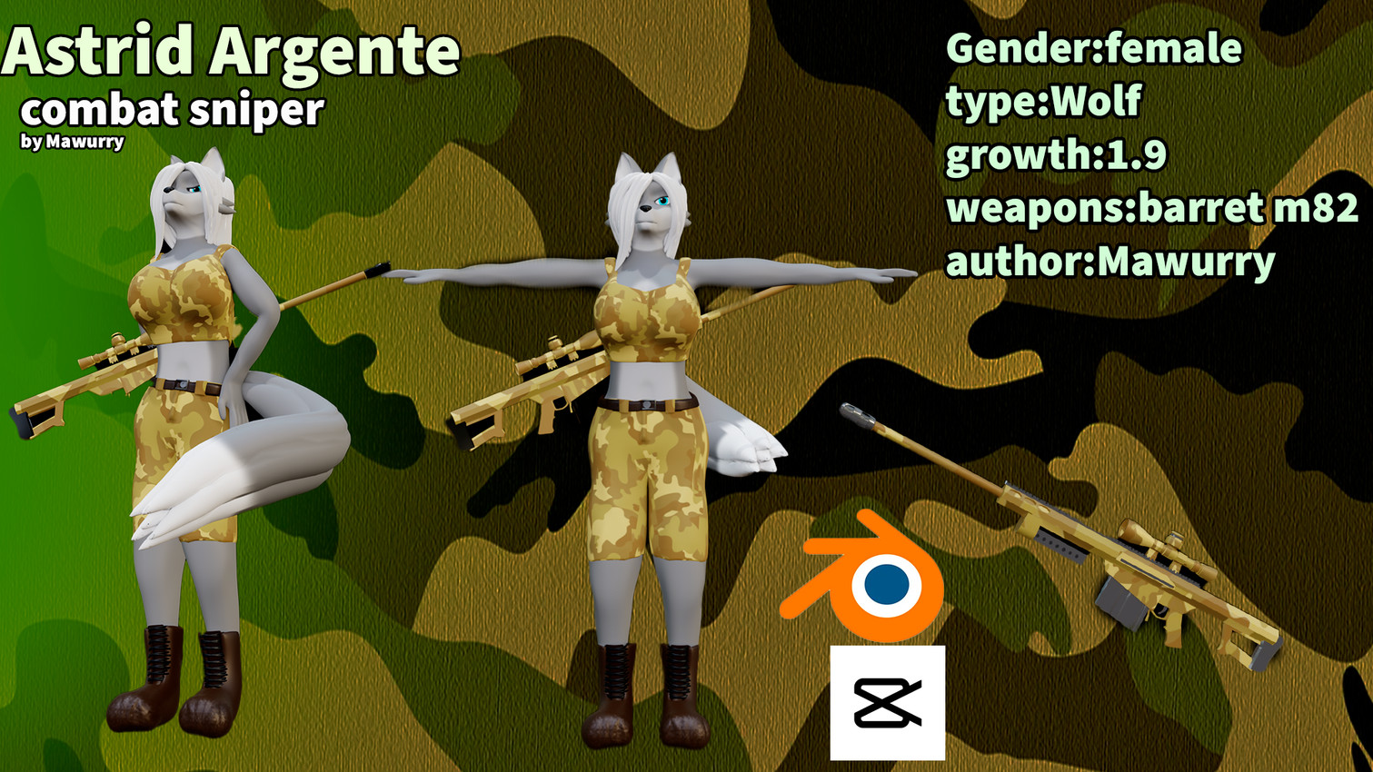 astrid argente (blender eevee) created by mawurry