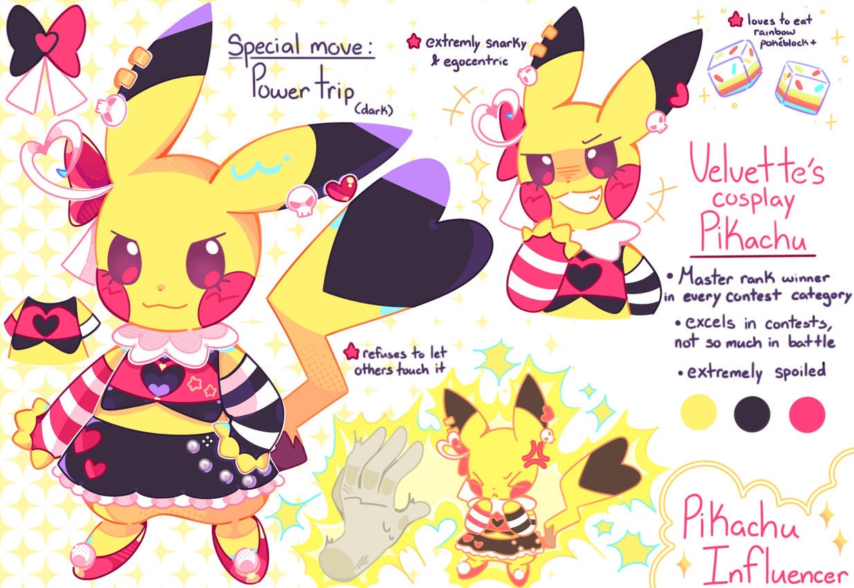 fan character and pikachu influencer (hazbin hotel and etc) created by punipuniii