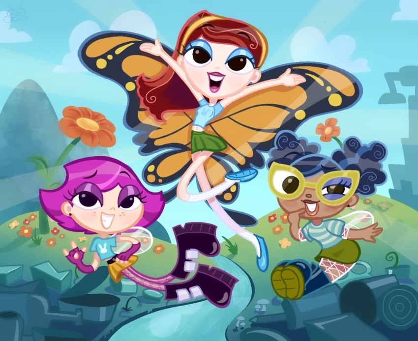 maggie pesky, maria the monarch, and rayna cartflight (the buzz on maggie and etc) created by mags-niac