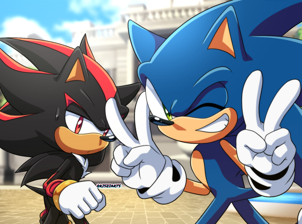 shadow the hedgehog and sonic the hedgehog (shadow the hedgehog (video game) and etc) created by risziarts