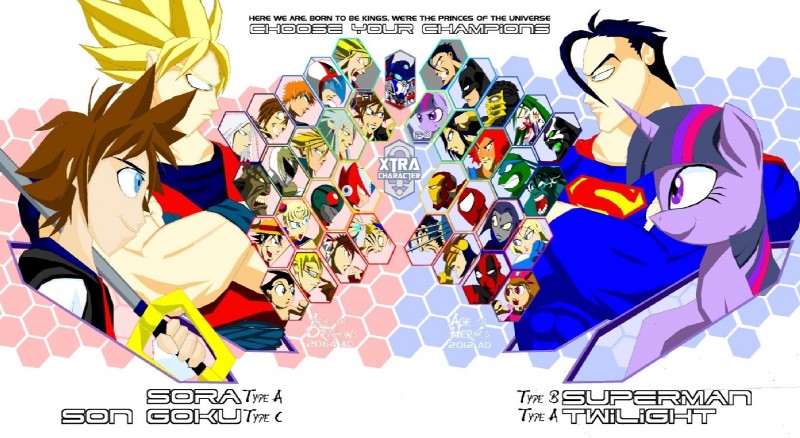 sephiroth, blossom, twilight sparkle, spider-man, sora, and etc (teen titans (television series) and etc) created by tyrranux