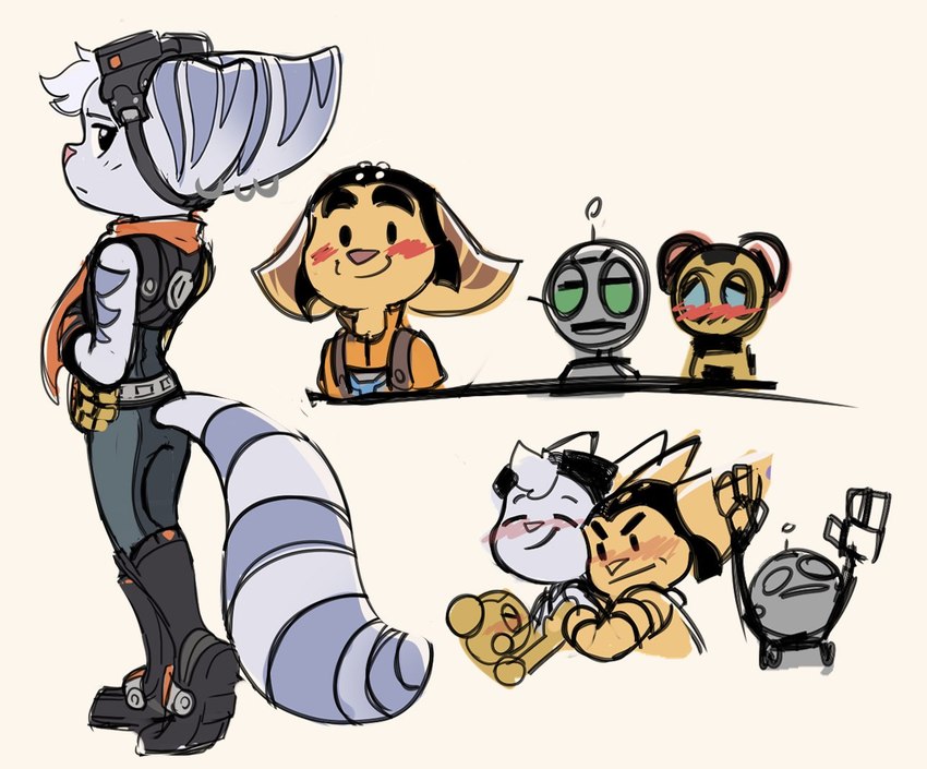 clank, kit, ratchet, and rivet (sony interactive entertainment and etc) created by time fluffy500
