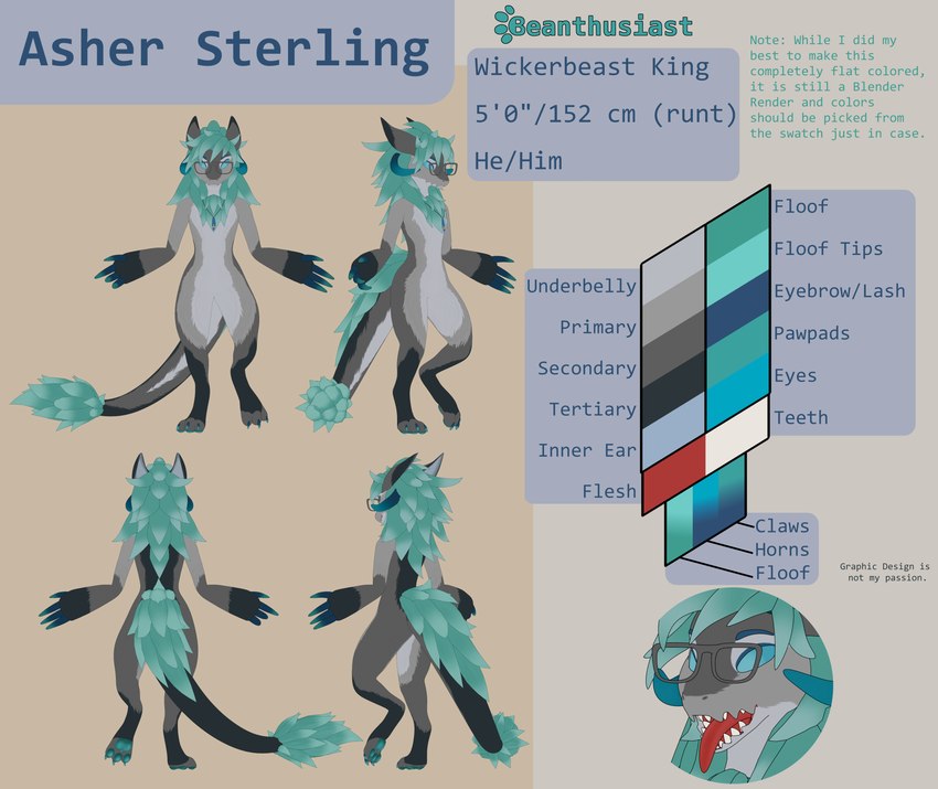 asher sterling (blender eevee) created by beanthusiast