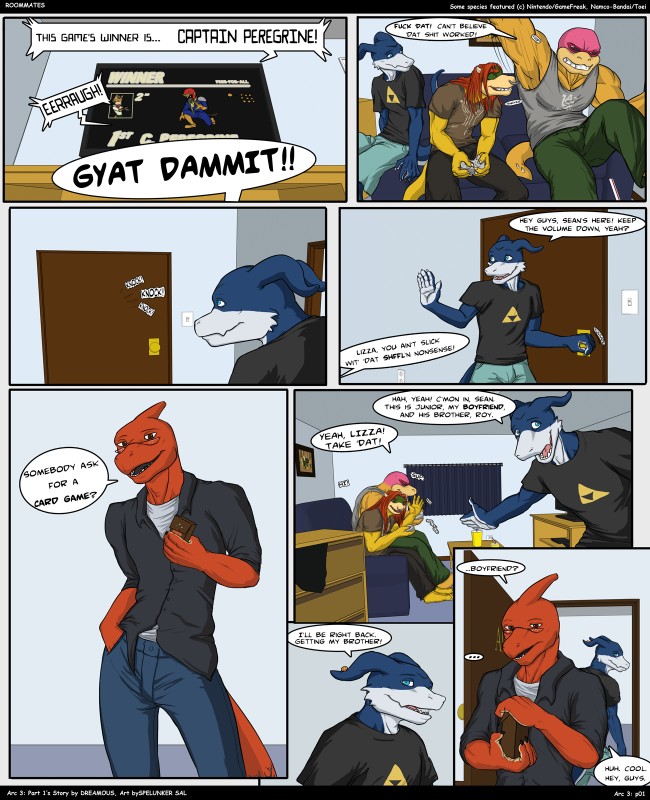 bowser koopa junior, giancarlo rosato, sean, fan character, fox mccloud, and etc (roommates (comic) and etc) created by dreamous (writer) and spelunker sal