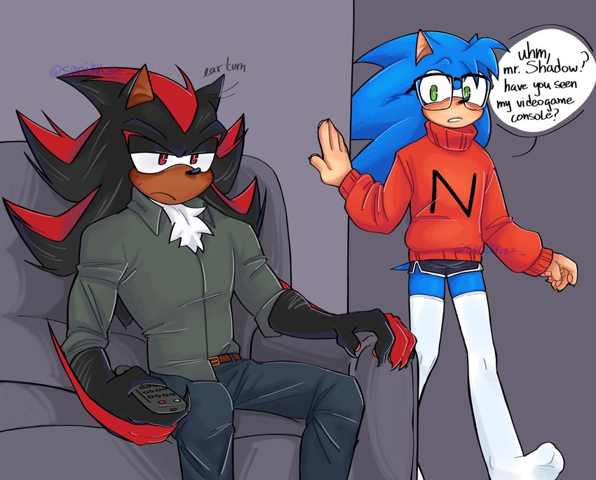 fan character, nicholas, shadow the hedgehog, and sonic the hedgehog (sonic the hedgehog (series) and etc) created by s0nikkzz