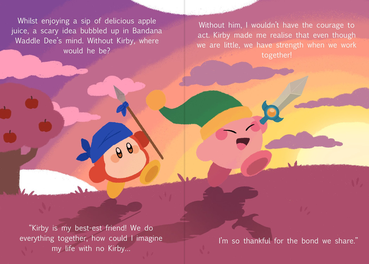 bandana waddle dee, kirby, and sword kirby (kirby's anniversary and etc) created by dragonitepaw