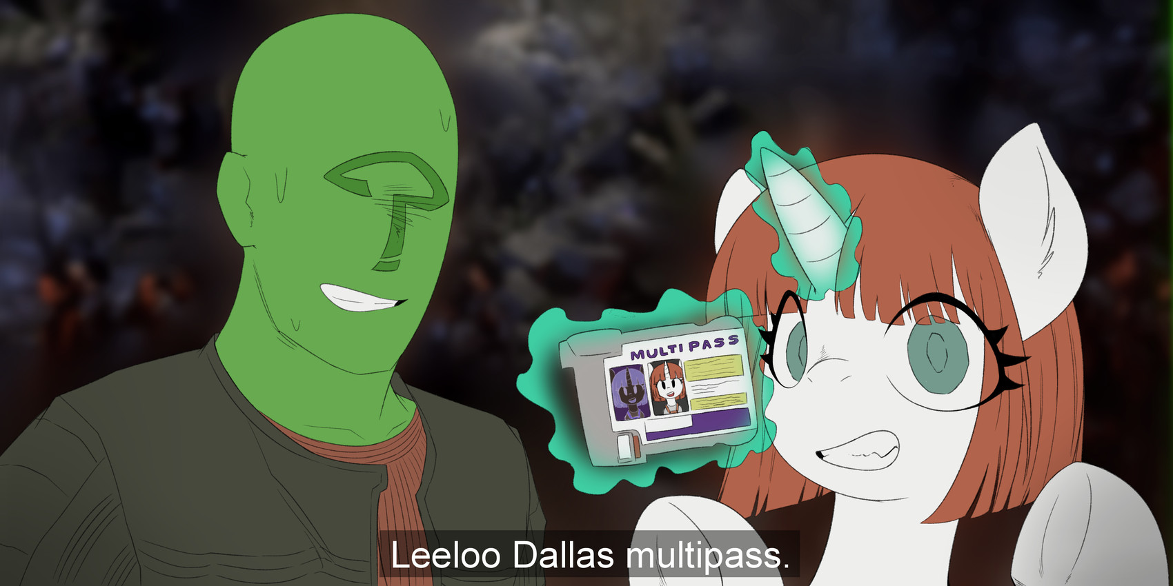 anon and leeloo (the fifth element and etc) created by ather os