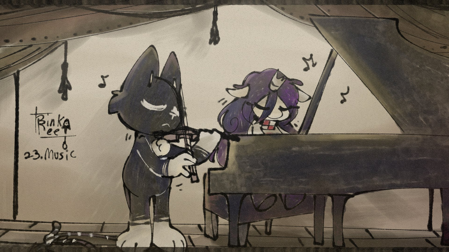catnap, craftycorn, mari, and omori (mob entertainment and etc) created by rinkoree