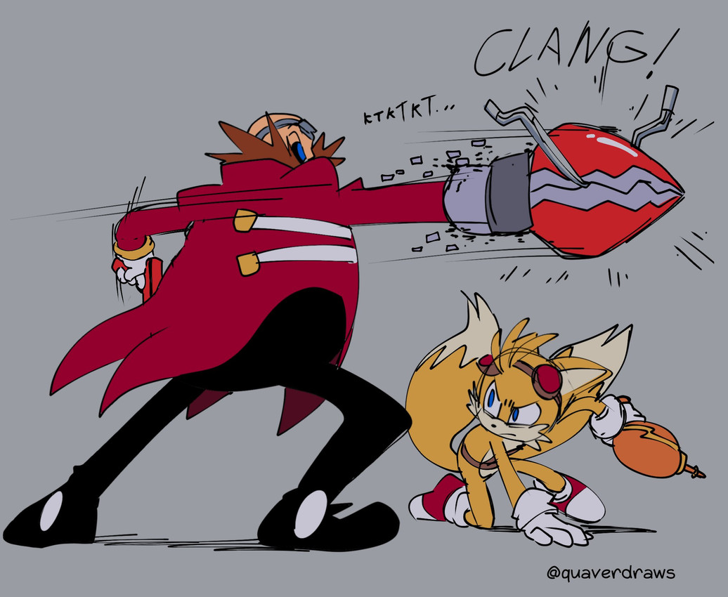 dr. eggman and miles prower (sonic the hedgehog (series) and etc) created by quavernsfw