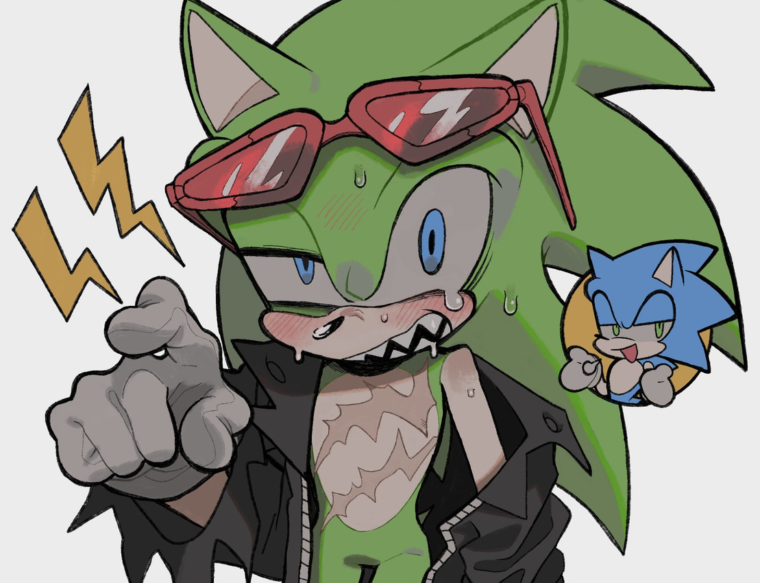scourge the hedgehog and sonic the hedgehog (sonic the hedgehog (archie) and etc) created by xxxxx jjz