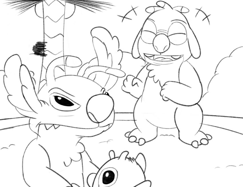 fan character, leroy, and reuben (lilo and stitch and etc) created by charemblem