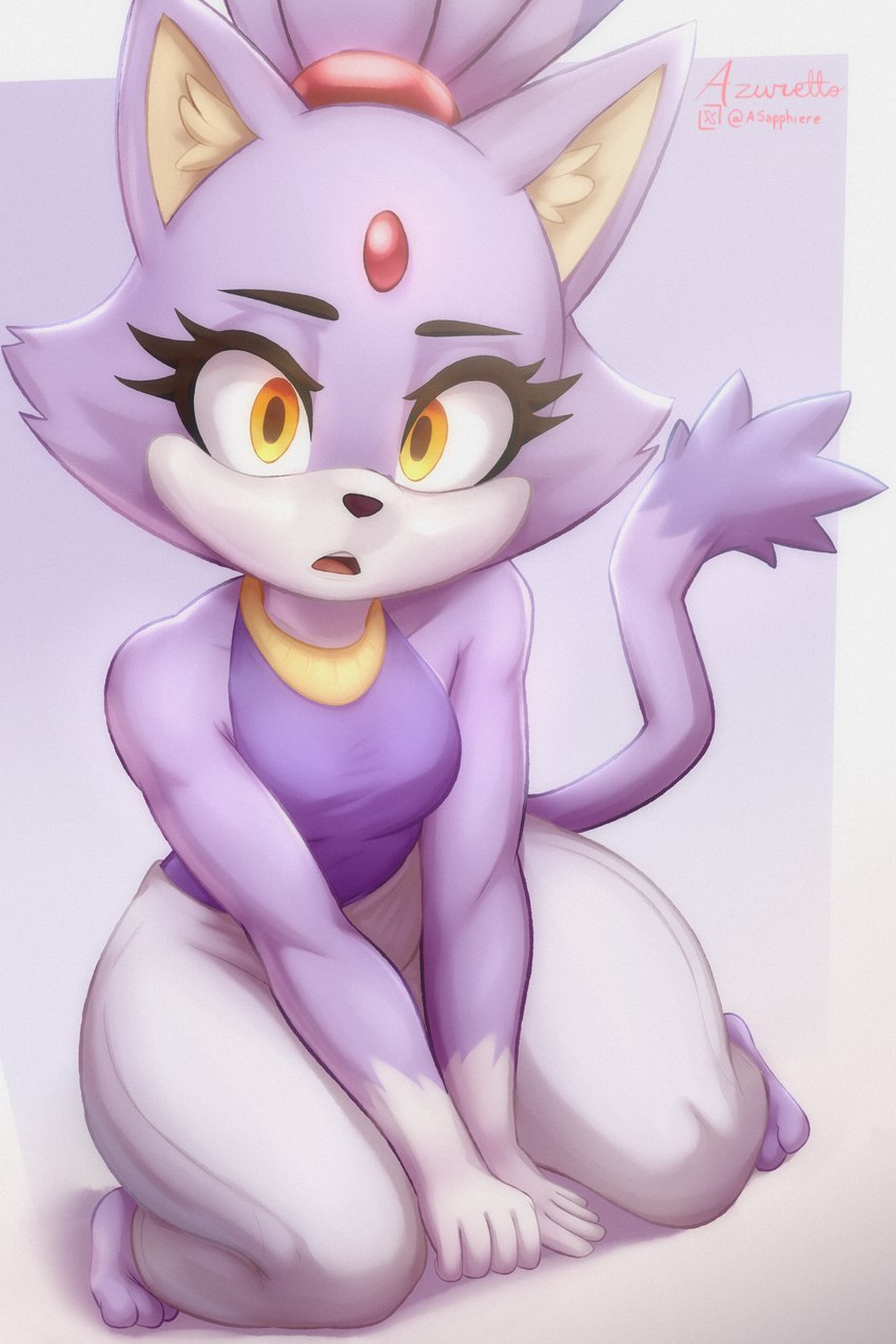 blaze the cat (sonic the hedgehog (series) and etc) created by azuretto