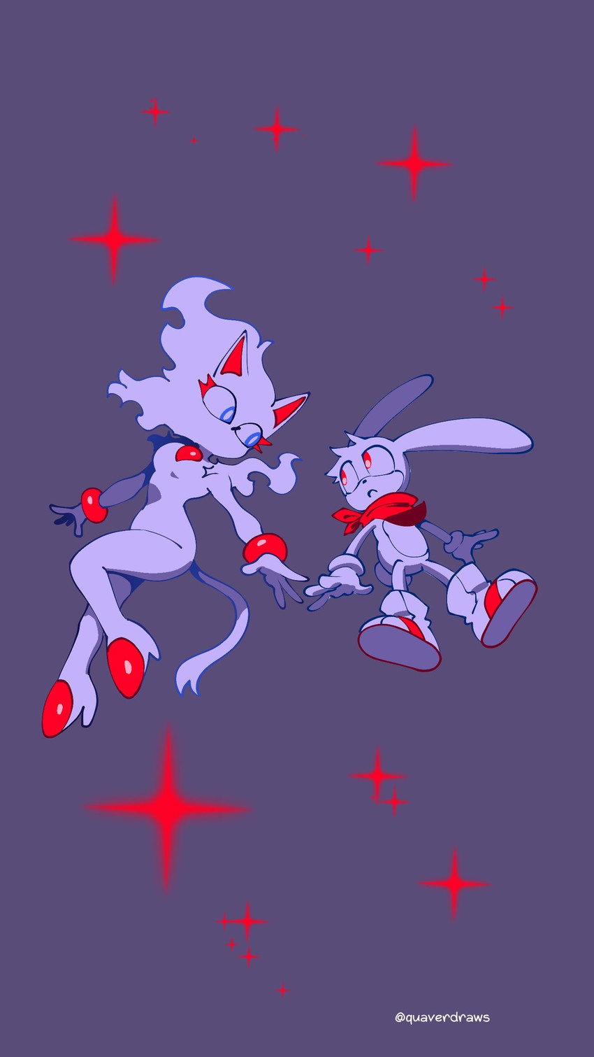 cinder the fire entity, fan character, proto blaze, and rush the rabbit (sonic the hedgehog (series) and etc) created by quavernsfw