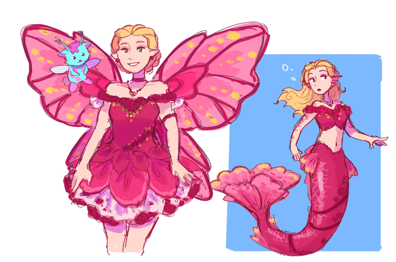 bibble and elina (barbie (animated film series) and etc) created by salmonpiffy
