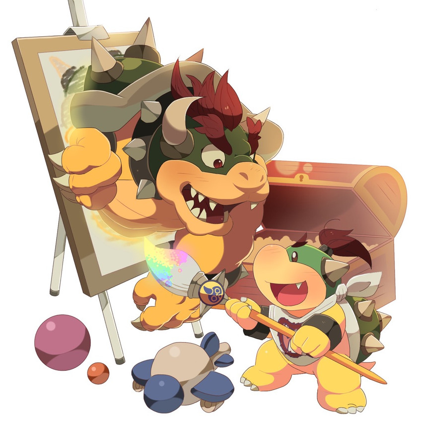 bowser and bowser jr. (mario bros and etc) created by zabumaku