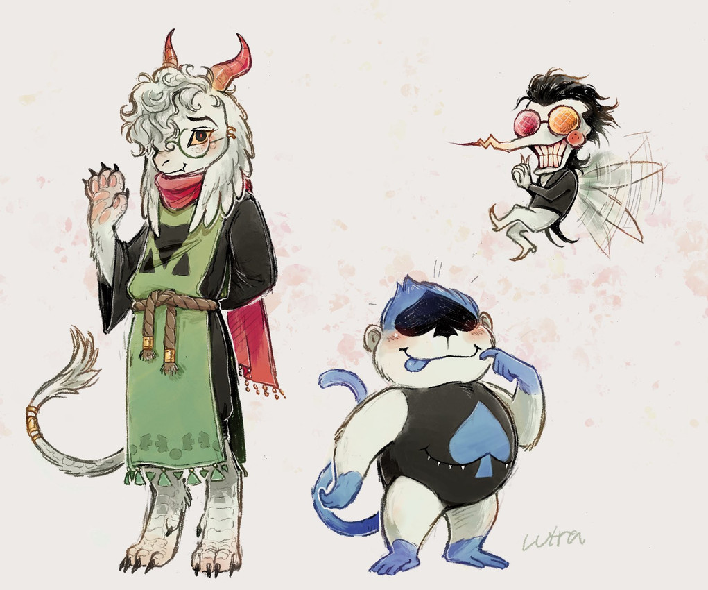 lancer, ralsei, and spamton g. spamton (undertale (series) and etc) created by lutraviolet