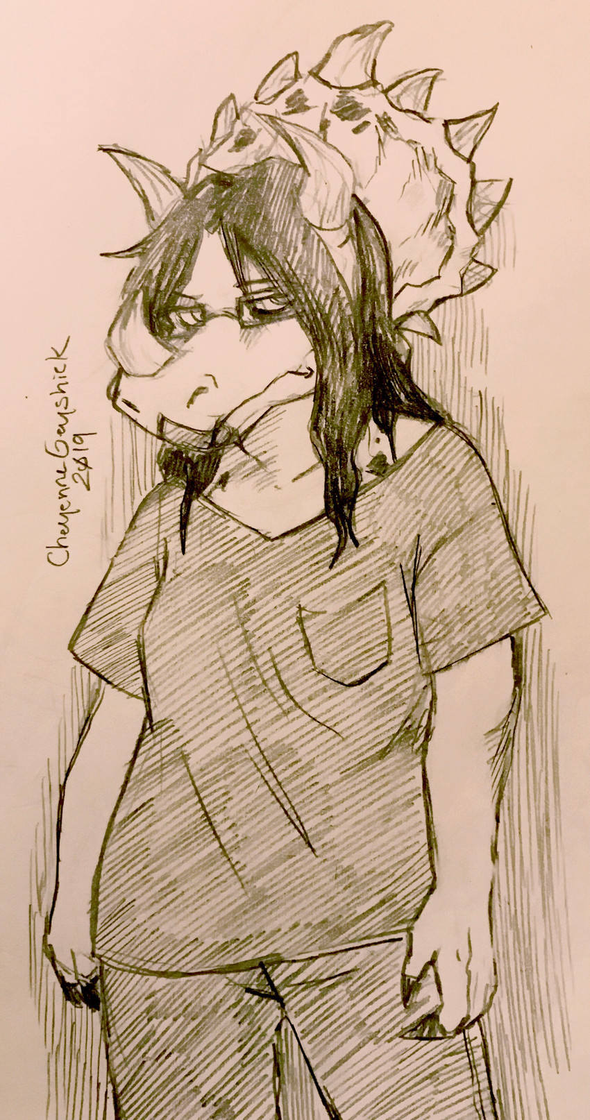 purple the triceratops created by cageyshick05 (artist)