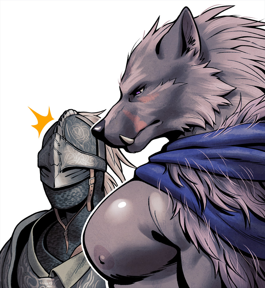 blaidd (girl staring at man's chest and etc) created by catsudon