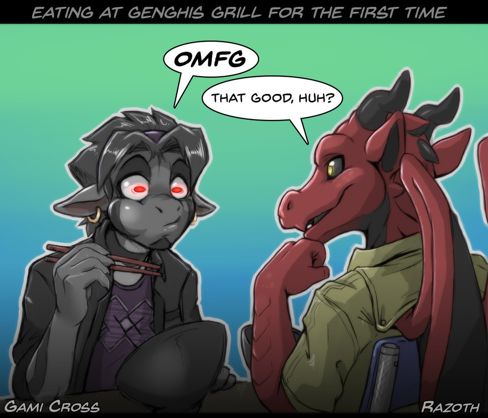 gami cross and razoth (mythology) created by dark nek0gami