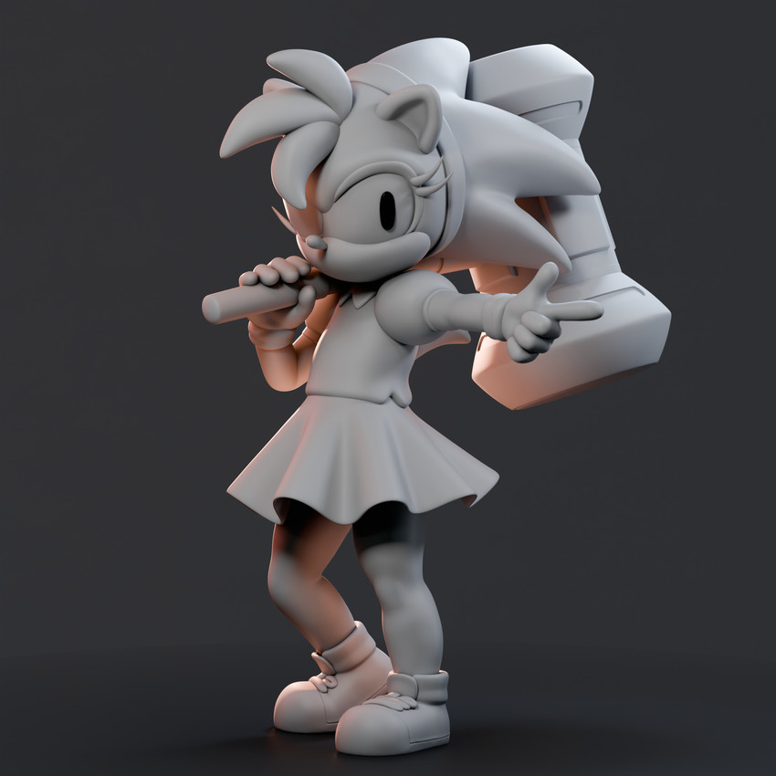 amy rose and classic amy rose (sonic the hedgehog (series) and etc) created by dotterkletch