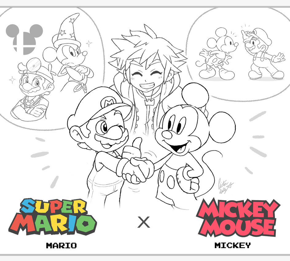 dr. mario, mario, mickey mouse, and sora (super smash bros. ultimate and etc) created by chris-thekid