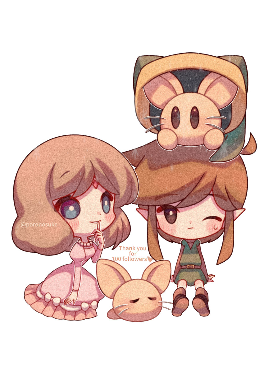 link and princess zelda (the legend of zelda and etc) created by poronosuke