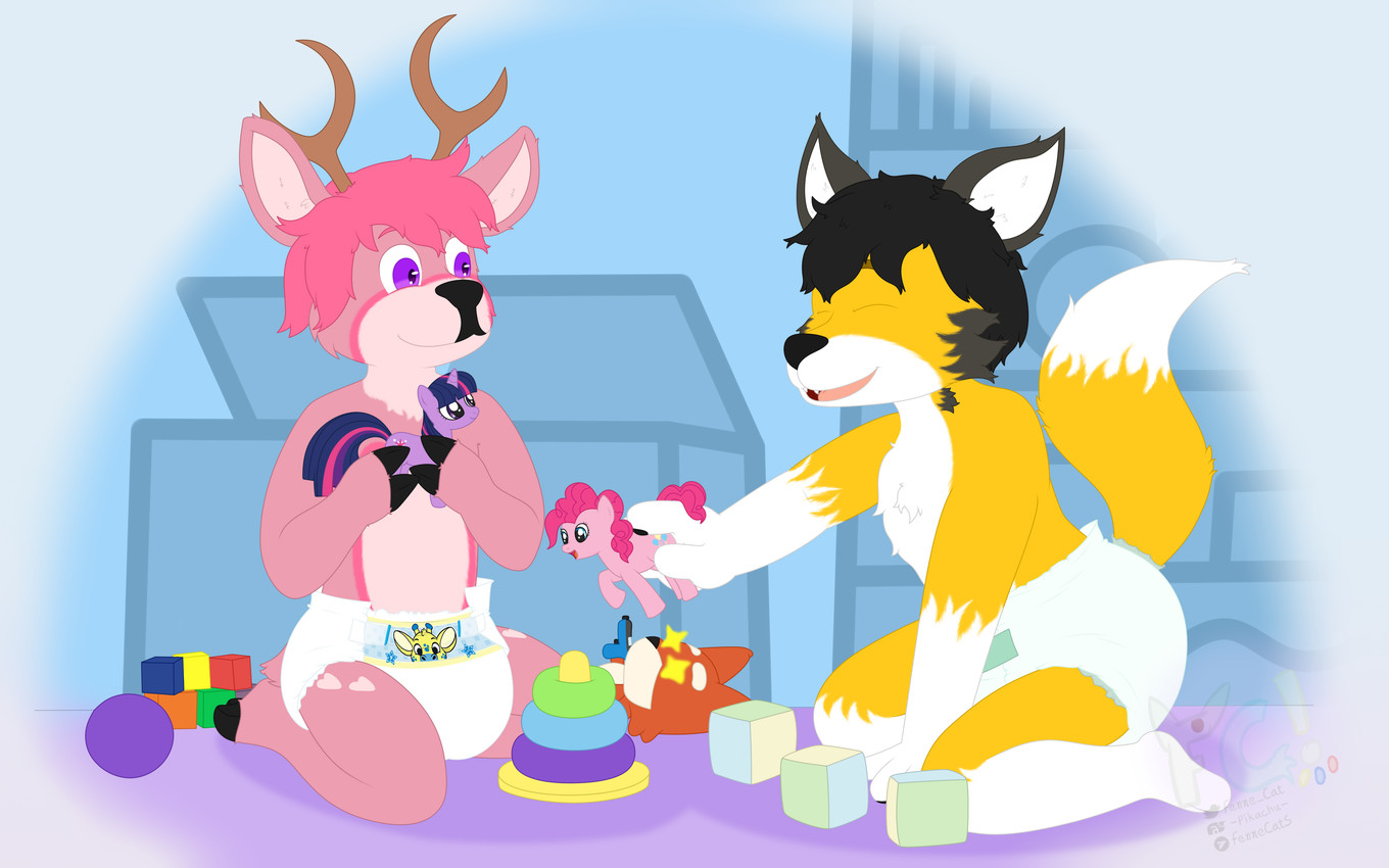 pinkie pie and twilight sparkle (friendship is magic and etc) created by fennecat