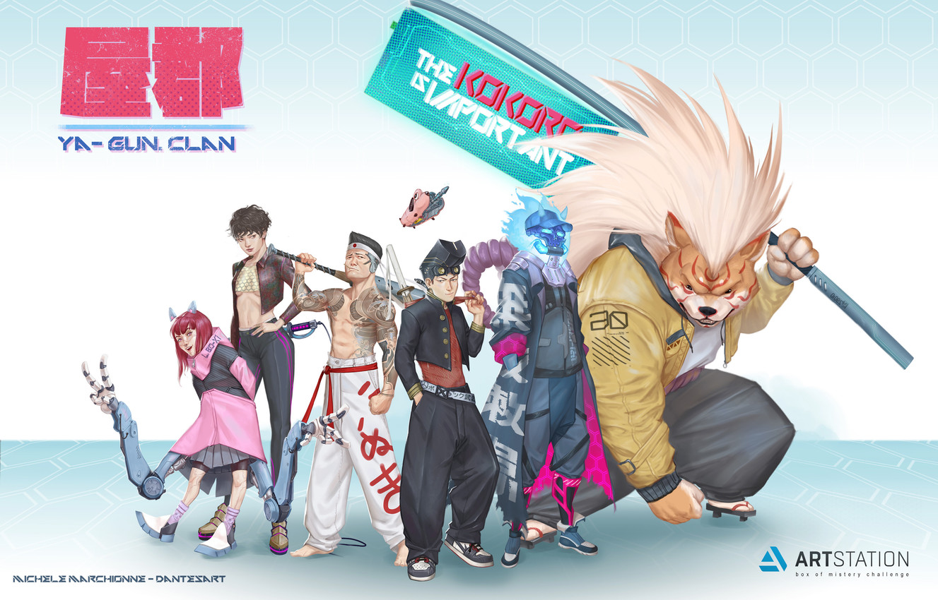 the mischievous, the playful, the serious, the leader, the brave, and etc (ya-gun. clan and etc) created by michele marchionne