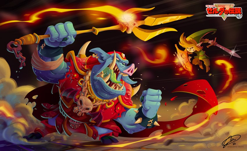 ganon and link (the legend of zelda and etc) created by giacomo boni