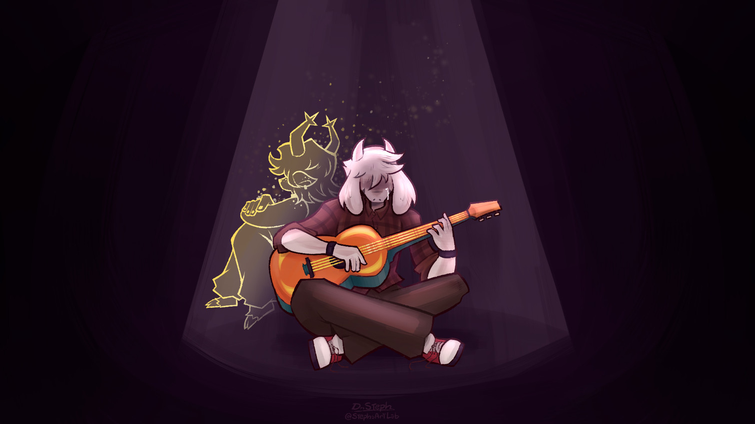 asriel dreemurr and dess holiday (undertale (series) and etc) created by stephsartlab