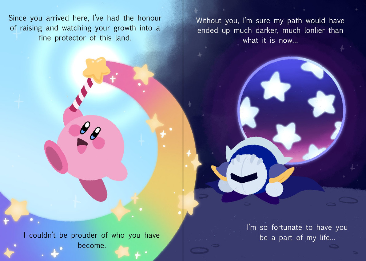 kirby and meta knight (kirby's anniversary and etc) created by dragonitepaw