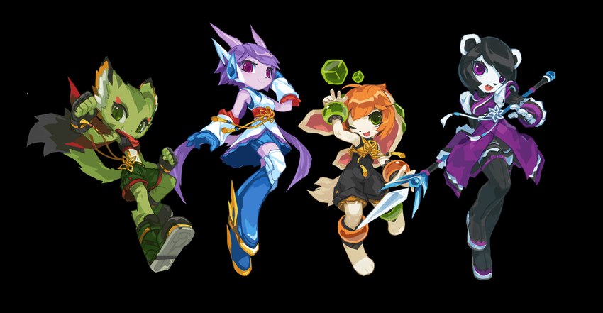 carol tea, milla basset, neera li, and sash lilac (freedom planet and etc) created by tyson tan