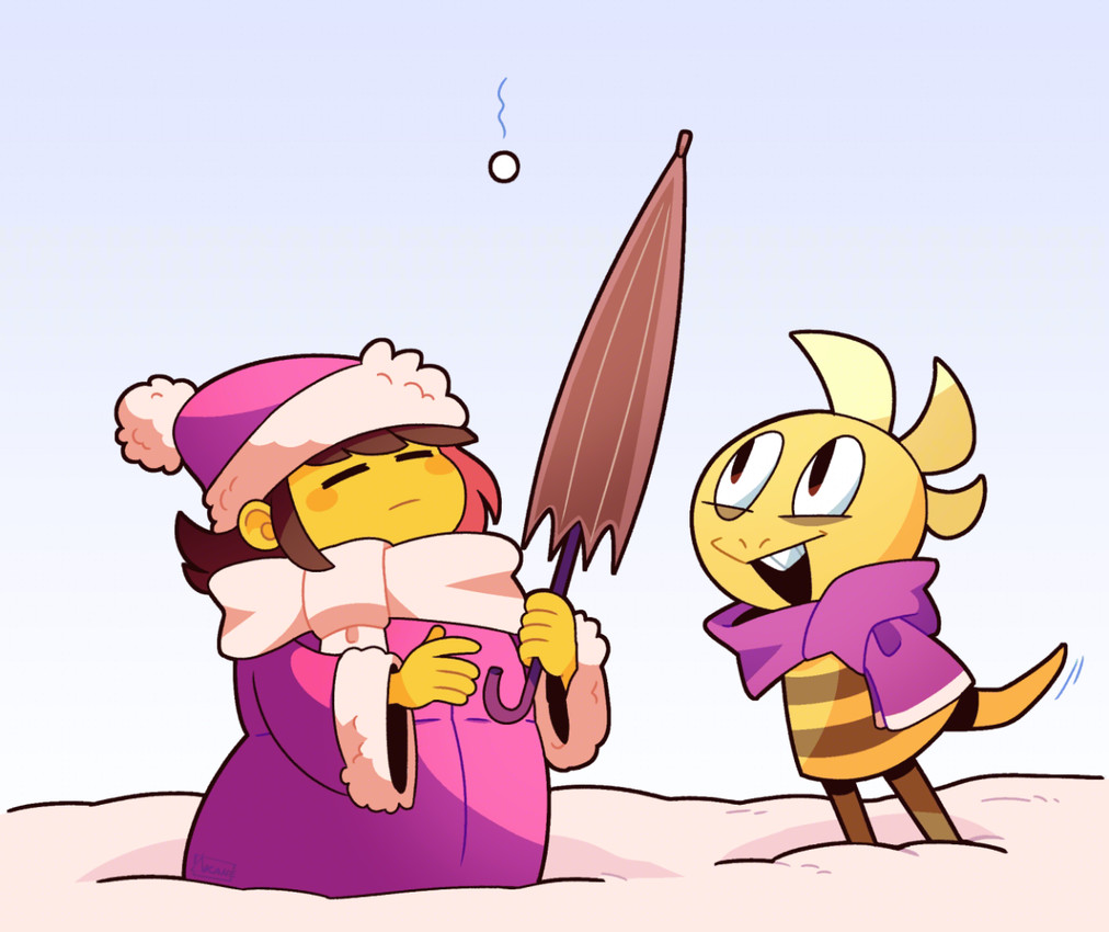 frisk and monster kid (undertale (series) and etc) created by akanemnon