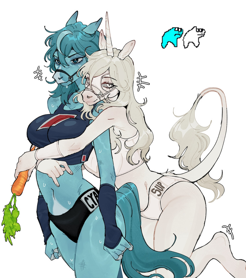 cyan and superstitional realism (horse race tests and etc) created by raccoattack