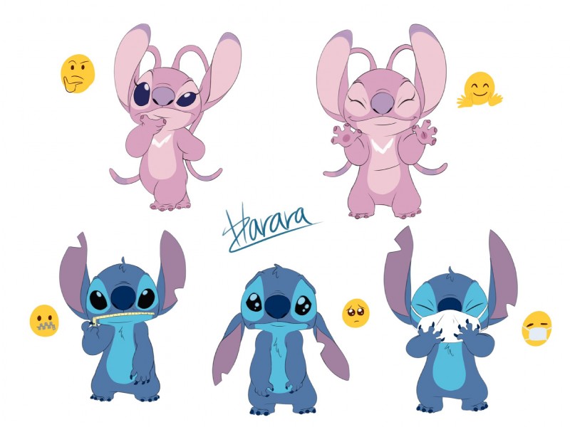 angel and stitch (lilo and stitch and etc) created by harara