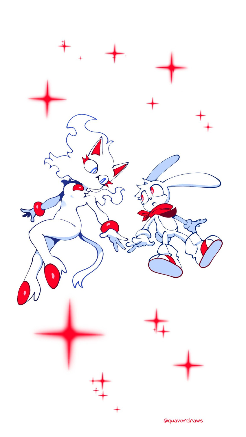 cinder the fire entity, fan character, proto blaze, and rush the rabbit (sonic the hedgehog (series) and etc) created by quavernsfw