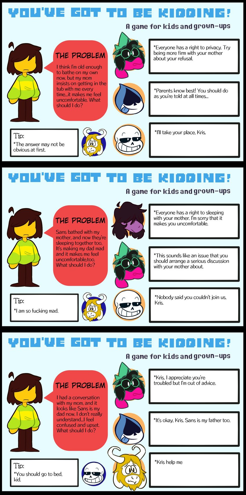 lancer, susie, kris, sans, asgore dreemurr, and etc (undertale (series) and etc) created by oaknuttea