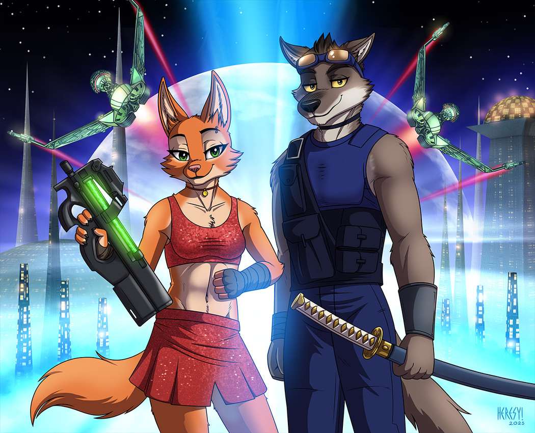 diane foxington and mr. wolf (the bad guys and etc) created by heresy (artist)