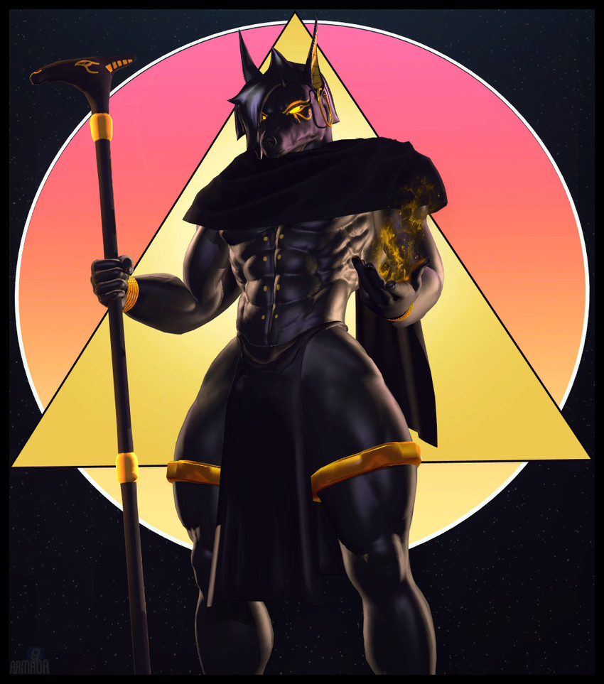 anubis and nasus (middle eastern mythology and etc) created by armada (artist)