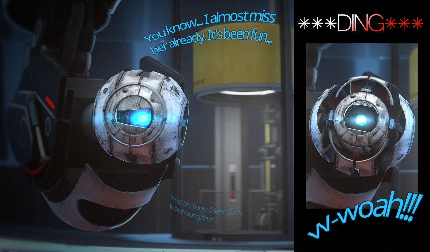 wheatley (aperture science and etc) created by lustful zen