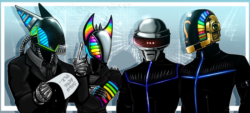 guy-manuel de homem-christo, led, sterling, thomas bangalter, and tk-1307 (daft punk) created by scarlingragdoll666