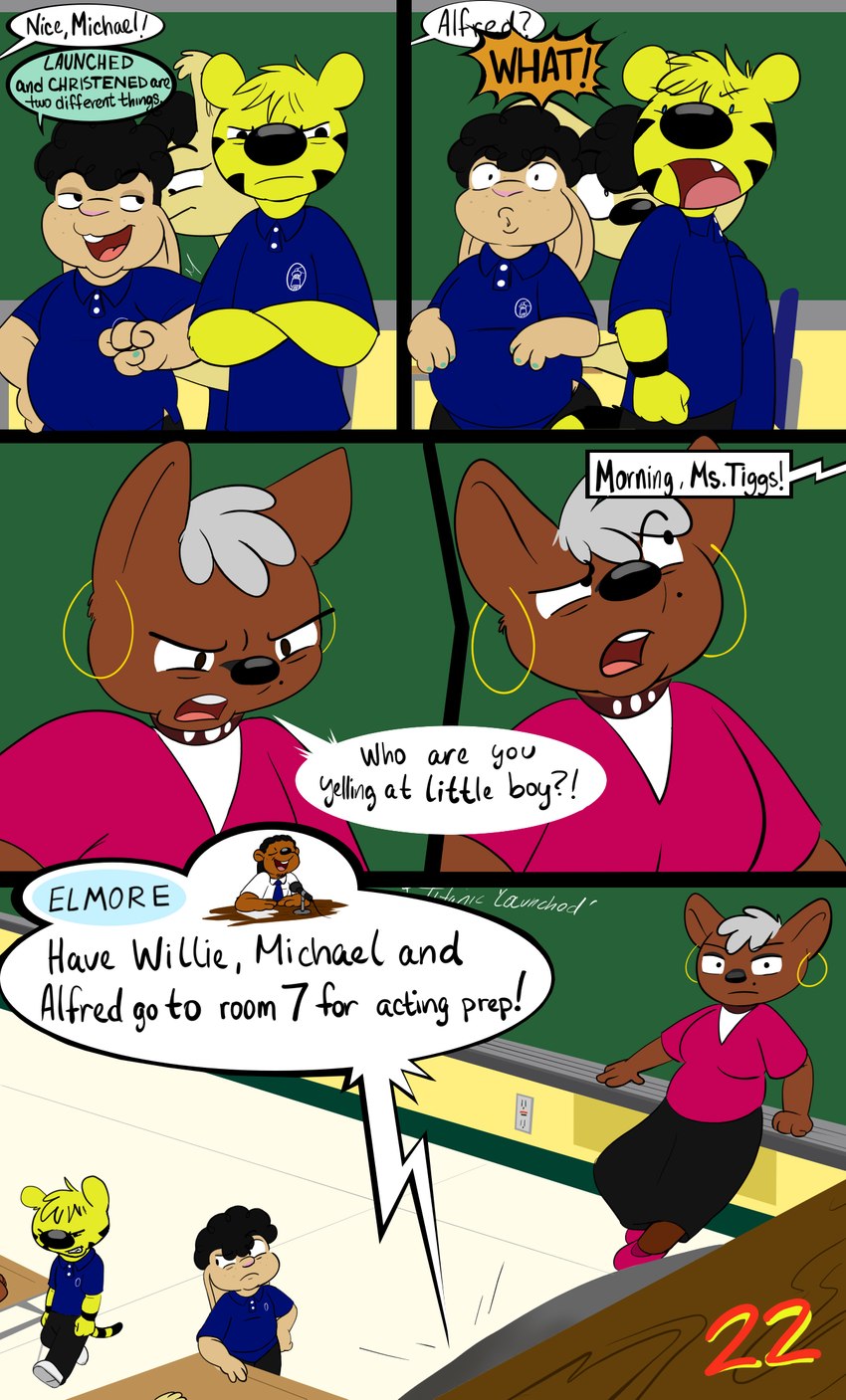 alfred tiger, michael williamson, and terra tiggs (tradcartoons studios and etc) created by calvin bowling