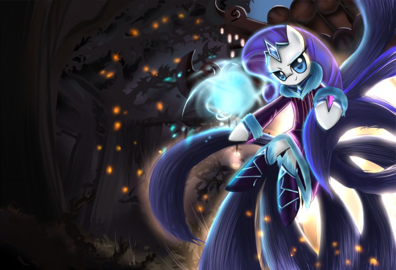 ahri and rarity (friendship is magic and etc) created by cyanaeolin