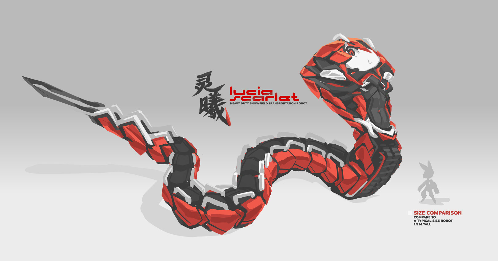 lucia the robot snake (electric hearts) created by tyson tan